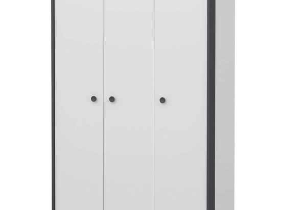 Ντουλάπα Τρίφυλλη Life 382NRC2201 120x48x182cm White-Anthracite Τρίφυλλη