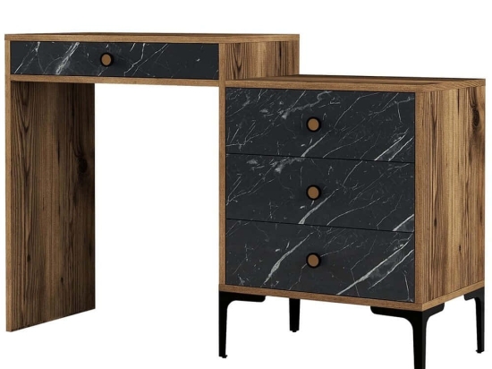 Τουαλέτα Lizbon 845HCT2306 124x40x84,7cm Marble Effect Black-Walnut