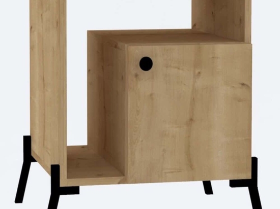 Κομοδίνο Hazal 495SSE1705 50x61x50cm Oak-Black