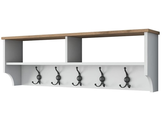 Κρεμάστρα Τοίχου Με Ράφι 543WRN1602 120x22,2x37,2cm White-Anthracite