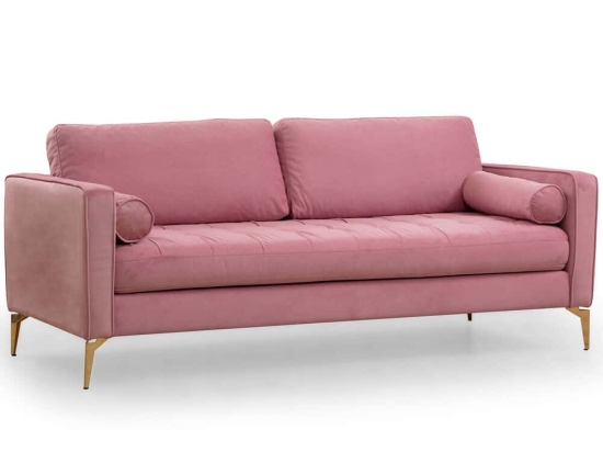 Καναπές Τριθέσιος Rome 560ARE1541 215x90x70cm Rose