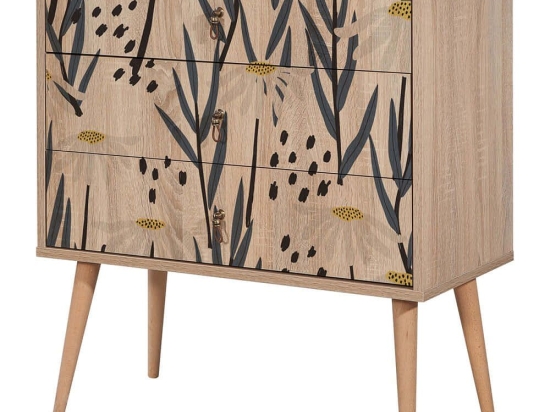 Συρταριέρα City Trio Daisy 869VEL3470 80x40x89cm Multi