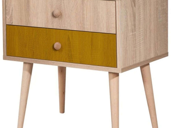 Κομοδίνο City Two 863SPH3535 60x40x61cm Oak-Yellow