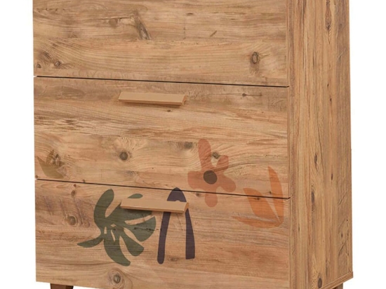 Συρταριέρα Leva Gravis Leaf 80x43x95cm Multi