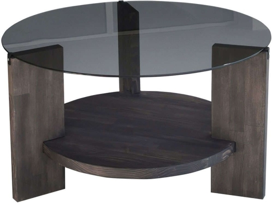 Τραπέζι Σαλονιού Mondo 552NOS1458 75x75x40cm Dark Brown-Anthracite