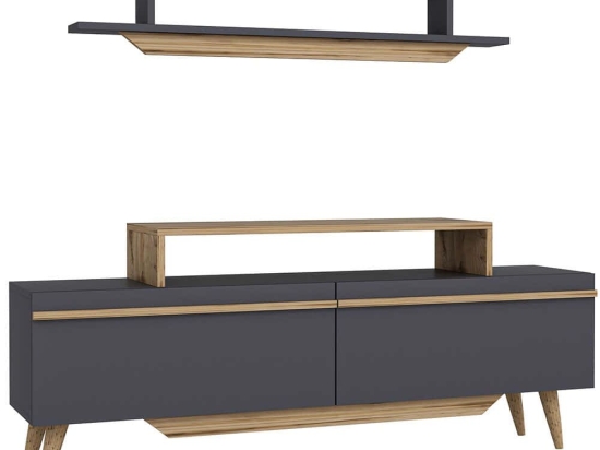 Σύνθεση Τηλεόρασης Harmony 505CRL1706 150x27,7x123,6cm Natural-Anthracite