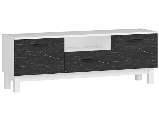 Έπιπλο Τηλεόρασης Suzi 505CRL1716 150x35,3x48,8cm Marble Effect Black-White