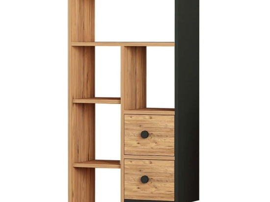 Βιβλιοθήκη Star 505CRL1801 61,8x29,8x130cm Pine-Black