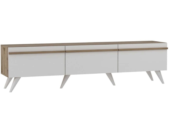 Έπιπλο Tηλεόρασης Valentina 382NRC1131 180x35x42cm White-Oak