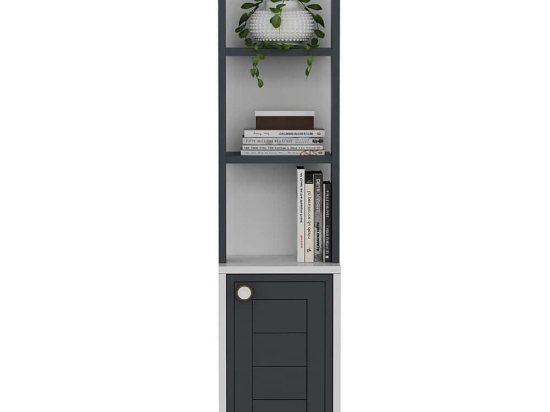 Βιβλιοθήκη Anka 475OLV2112 29,6x21,6x134,6cm White-Anthracite