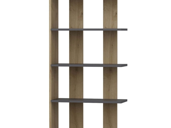 Βιβλιοθήκη Elas 475OLV2121 62x25x150cm Anthracite-Oak