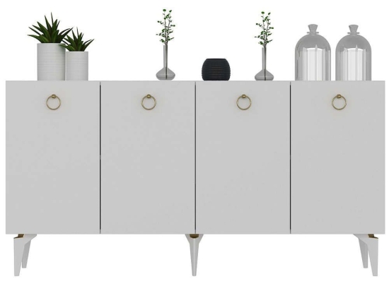 Μπουφές Drop 475OLV1731 150x40x79cm White Μοριοσανίδα, Μελαμίνη