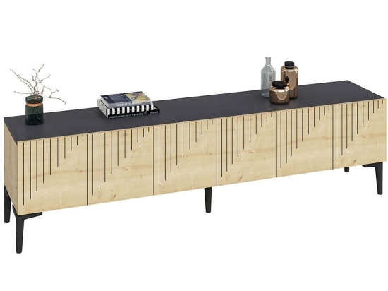Έπιπλο Τηλεόρασης Artemis 475OLV1463 180x37x45cm Oak-Anthracite