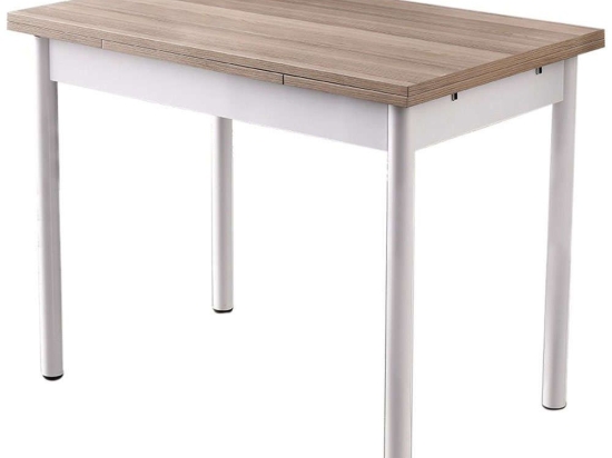 Τραπέζι Επεκτεινόμενο Polo 974NMB1530 110/170x70x75cm Oak-White Μοριοσανίδα, Μέταλλο