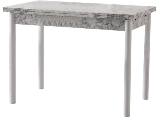 Τραπέζι Επεκτεινόμενο Polo 974NMB1532 110/170x70x75cm Marble Effect White-Grey Μοριοσανίδα, Μέταλλο