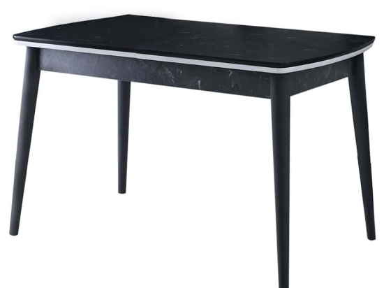 Τραπέζι Επεκτεινόμενο Vega 974NMB1539 130/160x80x75cm Marble Effect Black-White Πλαστικό,Mdf