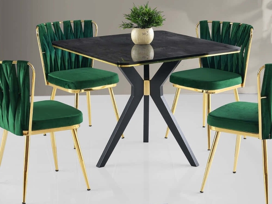 Τραπέζι Kare Ikon 974NMB1546 87x87x75cm Black Πλαστικό,Mdf