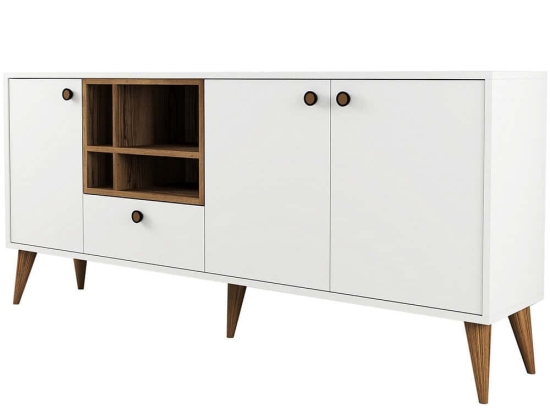 Μπουφές Napoli 845HCT5337 180x35x81cm White Πλαστικό,Μοριοσανίδα