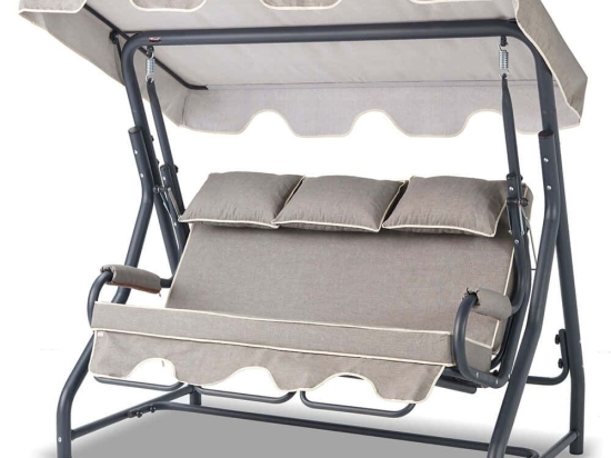 Κούνια Κήπου Τριθέσια Salvia 561CLR1546 200x110x165cm Grey