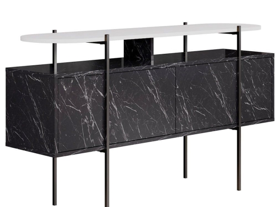 Μπουφές Hanley 776HMS2520 150x38x86,2cm Black-White