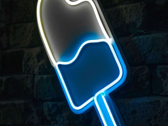 Διακοσμητικό Φωτιστικό Τοίχου Ice Cream 395NGR2308 17x3x40cm Led 400lm 36W 6000K White-Blue Wallity