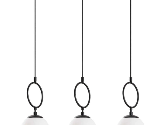 Φωτιστικό Οροφής - Ράγα Ring 942FLG1656 75x15x185cm 3xE14 40W Black Opviq