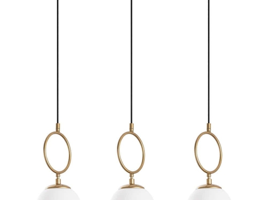 Φωτιστικό Οροφής - Ράγα Ring 942FLG1657 75x15x185cm 3xE14 40W Gold Opviq