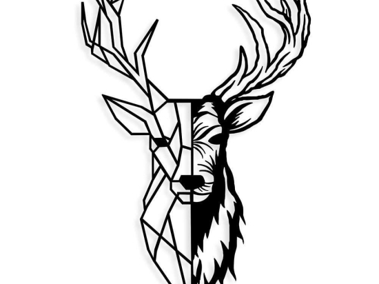 Διακοσμητικό Τοίχου Red Deer 891TNL2355 42x70cm Black Wallity Μέταλλο