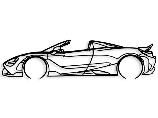 Διακοσμητικό Τοίχου McLaren 720S 891TNL2362 70x17cm Black Wallity Μέταλλο