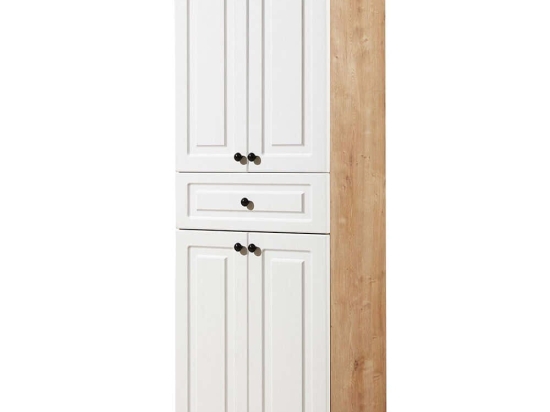 Ντουλάπα Τετράφυλλη Tuvalle 230TVL1202 60x30x175cm Oak-White Τετράφυλλη