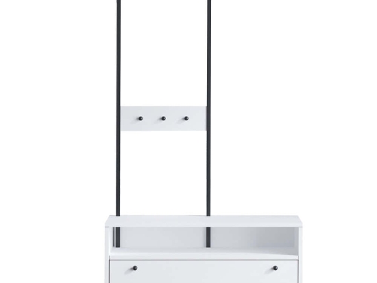 Έπιπλο Εισόδου Nicole 393MRD1406 90x35x170cm White Μοριοσανίδα, Μελαμίνη