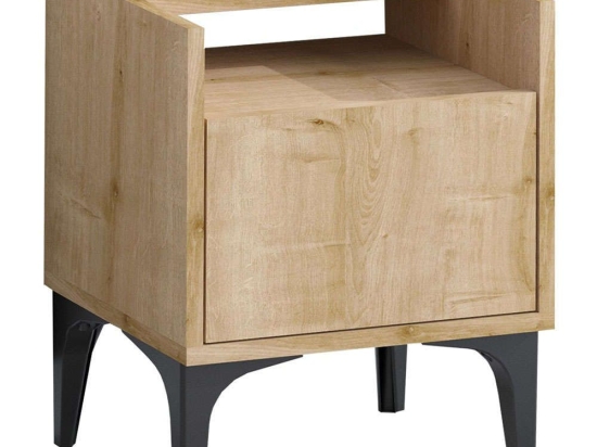 Κομοδίνο Zeze 393MRD1417 40x35x50cm Oak-Black