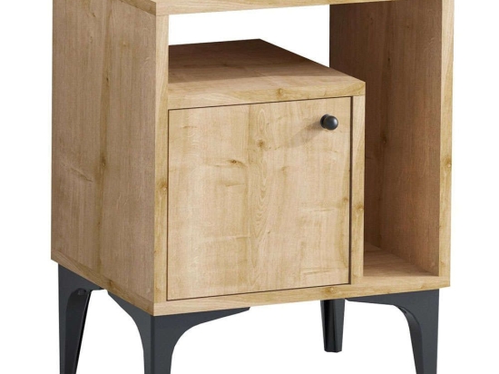Κομοδίνο Nuno 393MRD1415 40x35x55cm Oak-Black