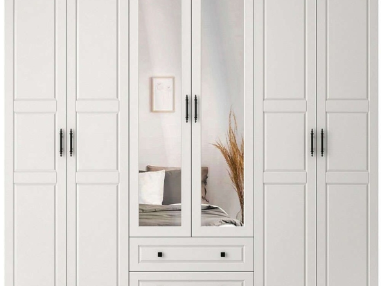 Ντουλάπα Εξάφυλλη Bahar 125GLN1138 210x50x182cm White Εξάφυλλη