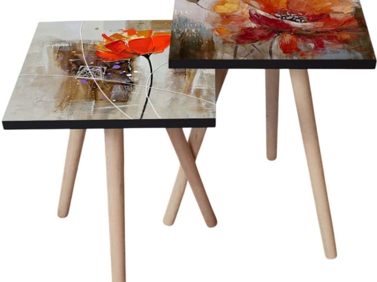 Τραπεζάκια Βοηθητικά (Σετ 2Τμχ) 481LNA2243 35x35x47/42cm Multi