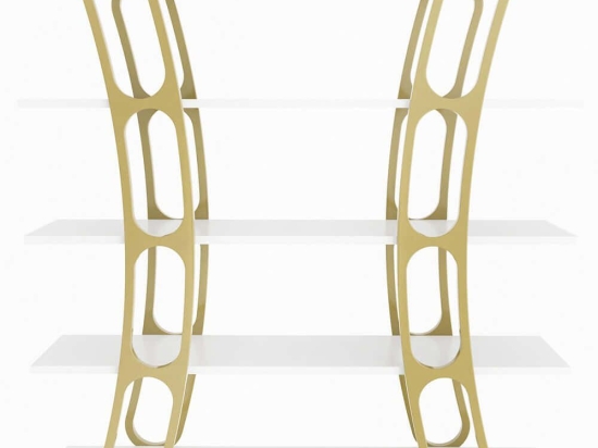 Βιβλιοθήκη Adar 875ZNA4503 120x25x120cm White-Gold