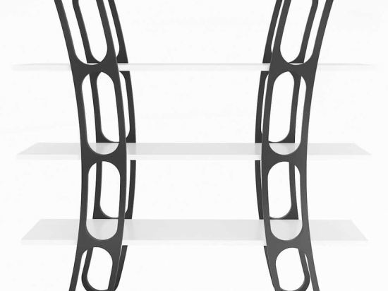 Βιβλιοθήκη Adar 875ZNA4504 120x25x120cm White-Black