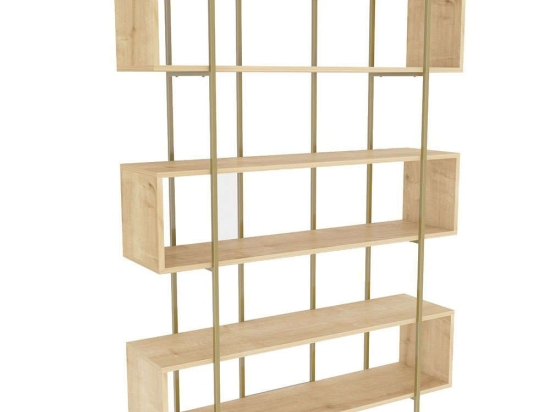 Βιβλιοθήκη Bruti 875ZNA4511 120x29,6x180cm Oak-Gold