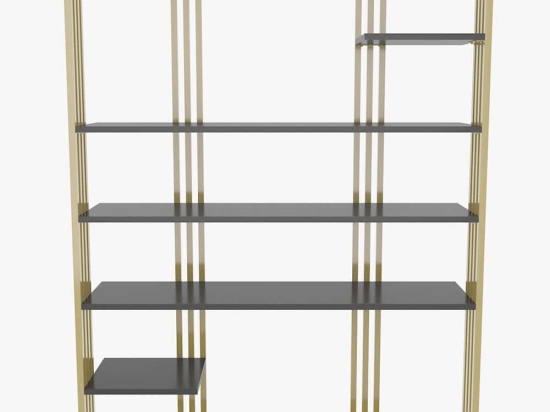 Βιβλιοθήκη Jenny 875ZNA4522 120x29,6x160cm Anthracite-Gold