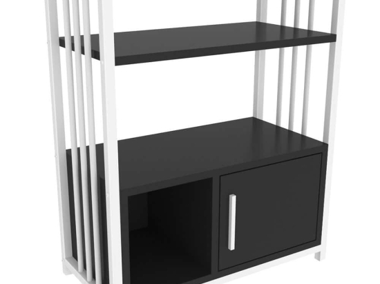 Βιβλιοθήκη Letos 875ZNA4530 60x29,6x80cm Anthracite-White