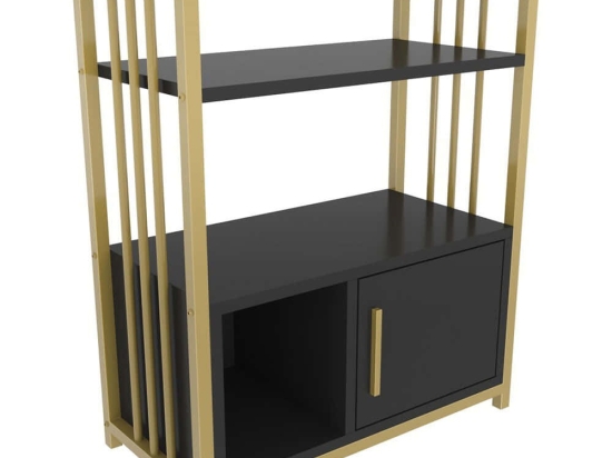 Βιβλιοθήκη Letos 875ZNA4531 60x29,6x80cm Anthracite-Gold