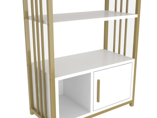 Βιβλιοθήκη Letos 875ZNA4532 60x29,6x80cm White-Gold