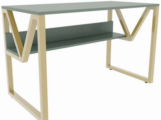 Γραφείο Lona 875ZNA4543 120x60x72,8cm Green-Gold