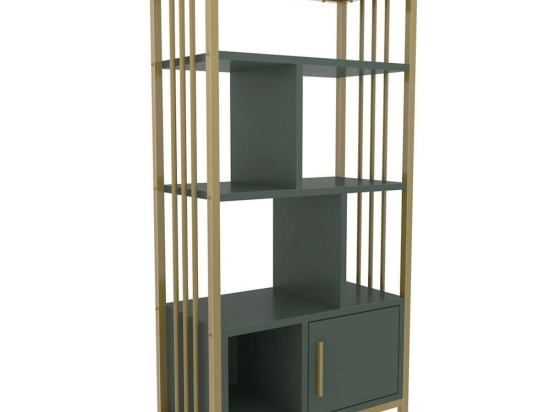 Βιβλιοθήκη Valero 875ZNA4569 60x29,6x120cm Green-Gold