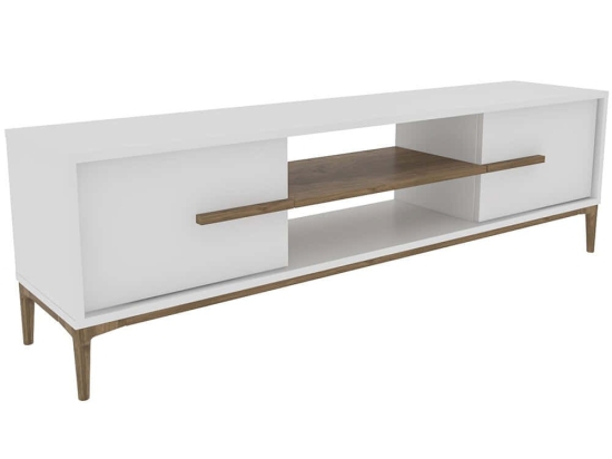 Έπιπλο Τηλεόρασης Eslem 875ZNA4593 120x29,6x43,6cm White-Walnut