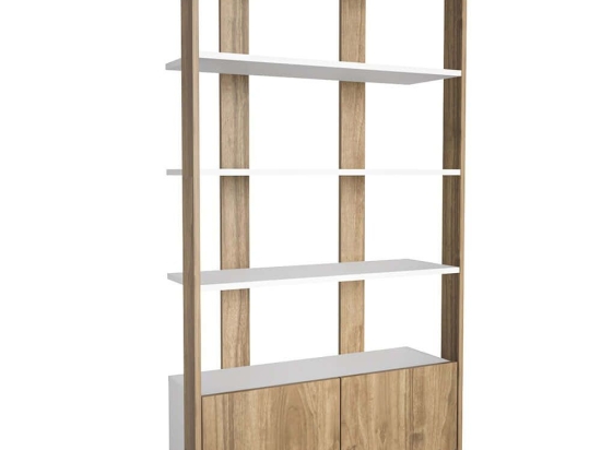 Βιβλιοθήκη Elena 875ZNA4614 93,6x31,5x160cm White-Walnut