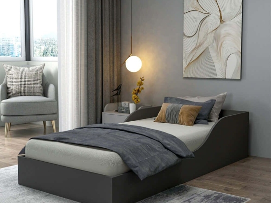 Κρεβάτι Oya 550ARN2514 94x193,6x44cm Anthracite Μονό