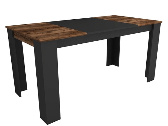 Τραπέζι Line 550ARN3107 76,8x80x160cm Black-Walnut