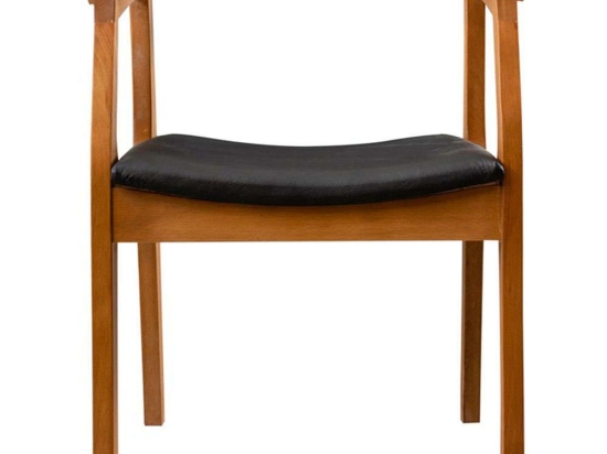 Πολυθρόνα Albero 117FRF1144 50x70x53cm Walnut-Black Ξύλο,Τεχνόδερμα