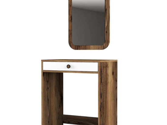 Τουαλέτα Με Καθρέπτη Lizbon 845HCT5371 70x40x84,7/51x2x76,5cm Walnut-White